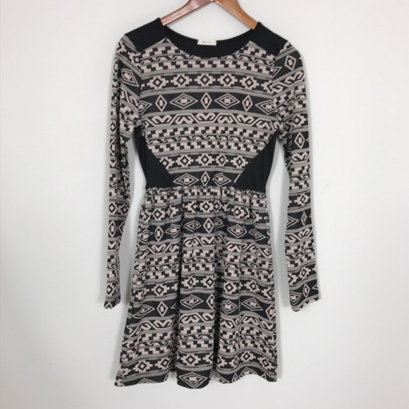 SOLD Everly | Aztec Fit N Flare Sweater Dress L - Picture 2 of 8